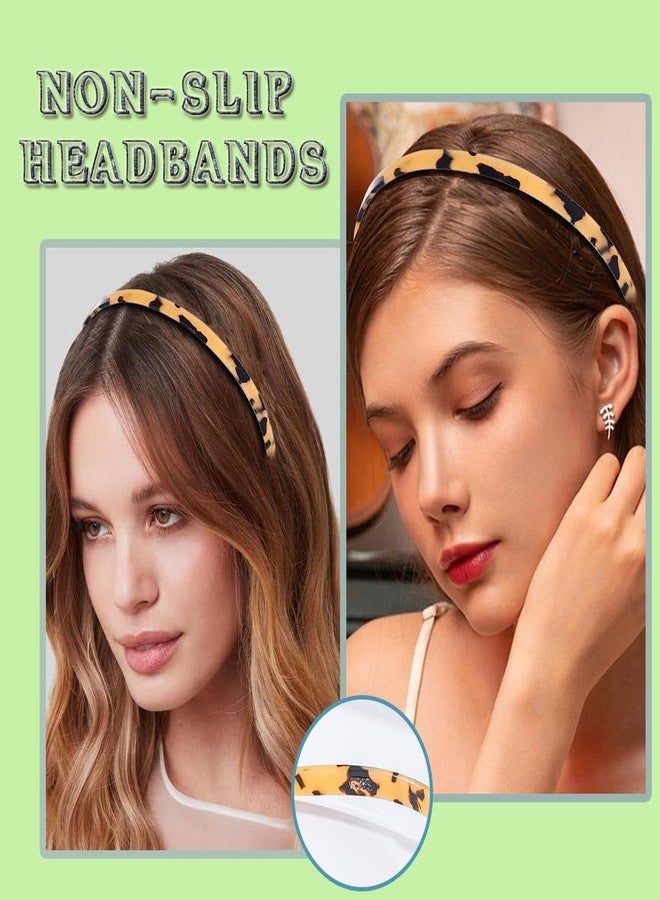 Firuilo Acetate Cellulose Headband Tortoise Shell Headbands Thin Hairbands With Teeth for Women (Amber One Size) - Image 5